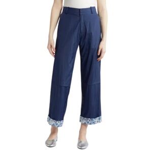 Coming of Age X Liberty London NWOT Navy/Heidi Rose Print Cuff Pants - Small